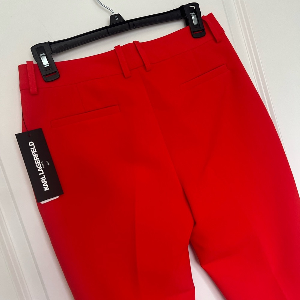 Karl Lagerfeld Men's Bright Red Tailored Dress Pants